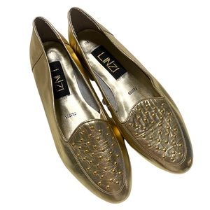 Linzi Gold Flats with Gold Studs